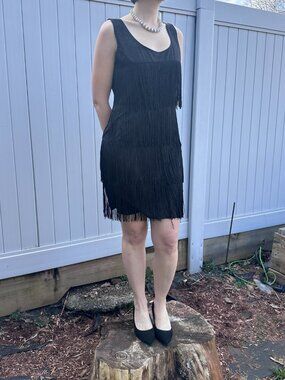 Black Fringe Flapper Dress Costume